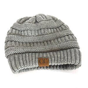 C.C Exclusives Ribbed Knit Beanie Hat Gray Acrylic Warm Winter Cap‎